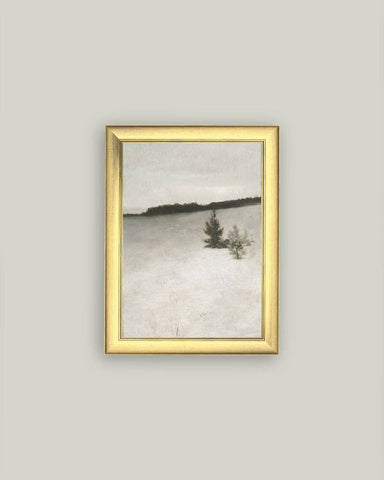 Winter Pine Framed Antique Art