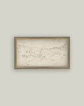 Rolling Hills Sketch Framed Antique Art