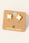 Gold Dipped Epoxy Clover Stud Earrings