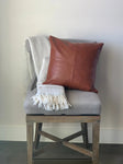 Faux Leather Throw Pillow Cover- Quad stitch