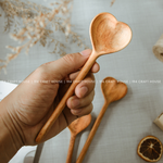 Large Wooden Heart Shaped Spoon - Kitchen Serving Utensil